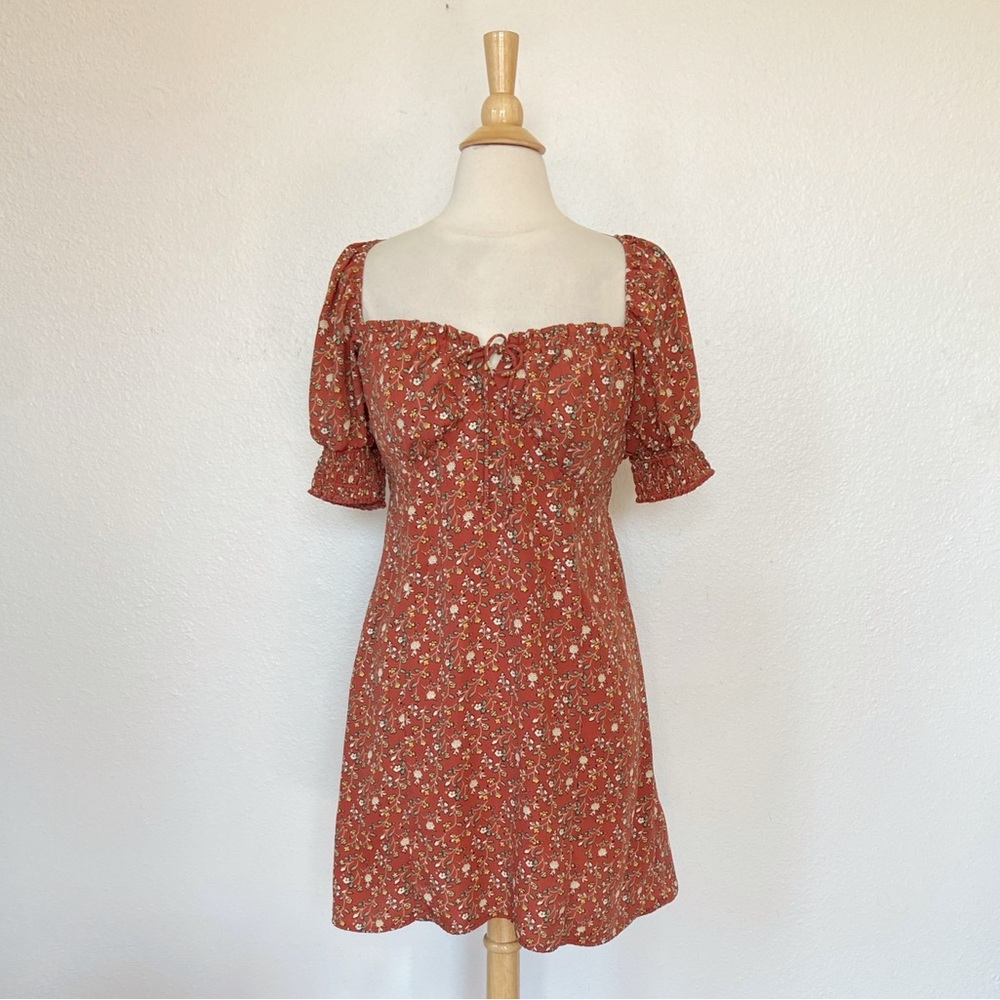 Trixxi Floral Mini Dress - Rust